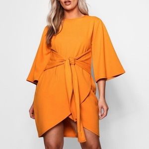 Brand new Boohoo UK wrap dress in mustard